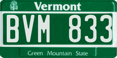 VT license plate BVM833