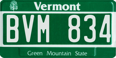 VT license plate BVM834