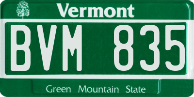 VT license plate BVM835