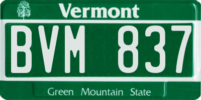 VT license plate BVM837
