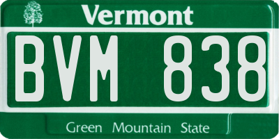 VT license plate BVM838