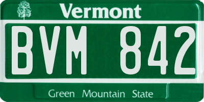 VT license plate BVM842