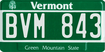 VT license plate BVM843