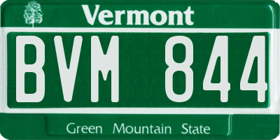 VT license plate BVM844