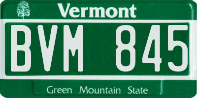 VT license plate BVM845