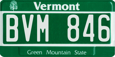 VT license plate BVM846