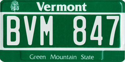 VT license plate BVM847