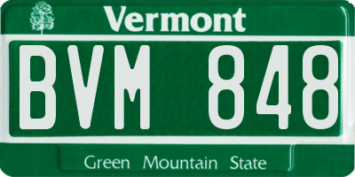 VT license plate BVM848