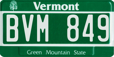 VT license plate BVM849