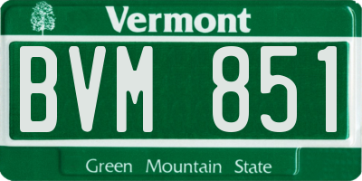 VT license plate BVM851
