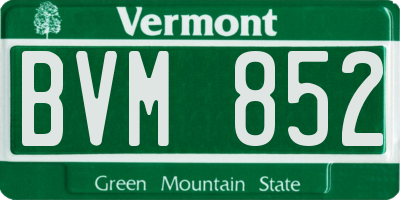 VT license plate BVM852