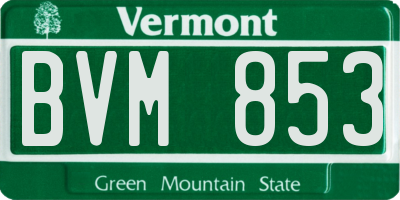 VT license plate BVM853