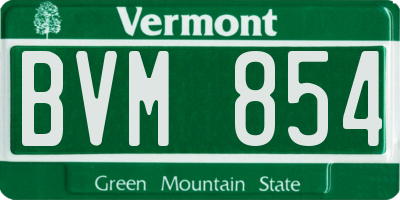 VT license plate BVM854