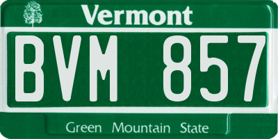 VT license plate BVM857