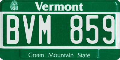VT license plate BVM859