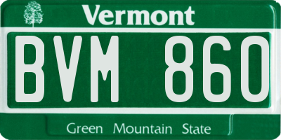 VT license plate BVM860