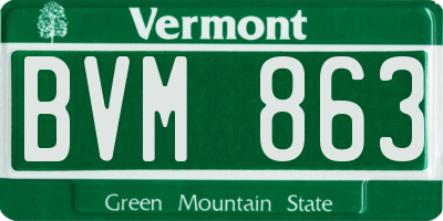 VT license plate BVM863