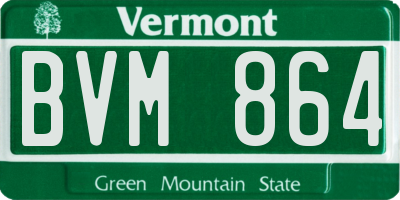 VT license plate BVM864