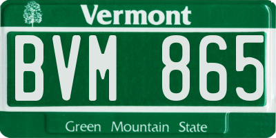 VT license plate BVM865
