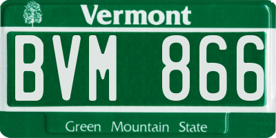 VT license plate BVM866