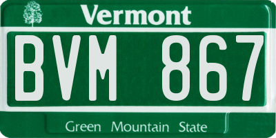 VT license plate BVM867
