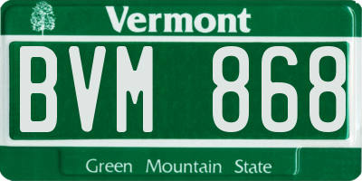 VT license plate BVM868