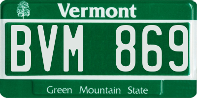 VT license plate BVM869