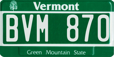VT license plate BVM870