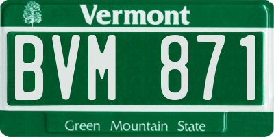 VT license plate BVM871