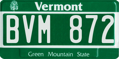 VT license plate BVM872