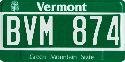 VT license plate BVM874