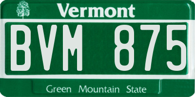 VT license plate BVM875