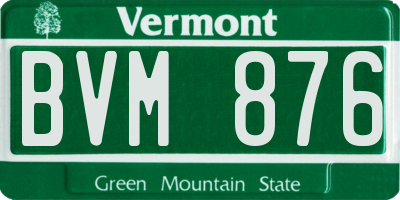 VT license plate BVM876