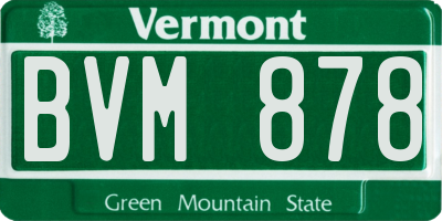 VT license plate BVM878