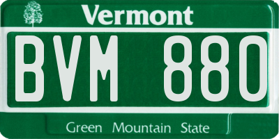 VT license plate BVM880