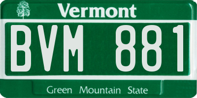 VT license plate BVM881