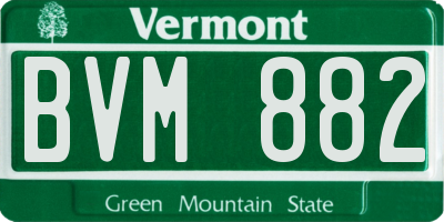 VT license plate BVM882