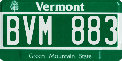 VT license plate BVM883