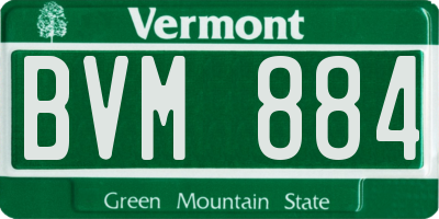 VT license plate BVM884