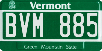 VT license plate BVM885