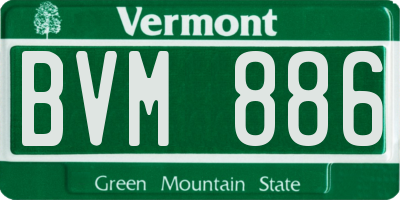 VT license plate BVM886