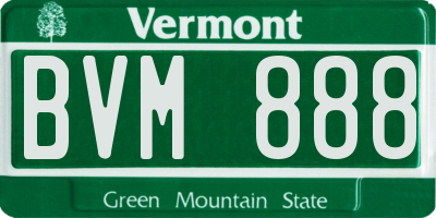VT license plate BVM888