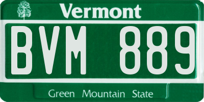 VT license plate BVM889