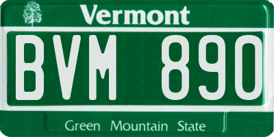 VT license plate BVM890