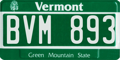 VT license plate BVM893