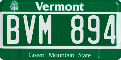 VT license plate BVM894