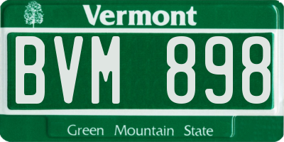 VT license plate BVM898