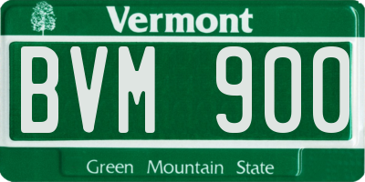 VT license plate BVM900