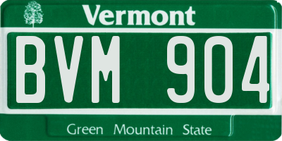 VT license plate BVM904