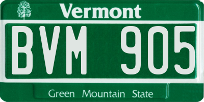 VT license plate BVM905